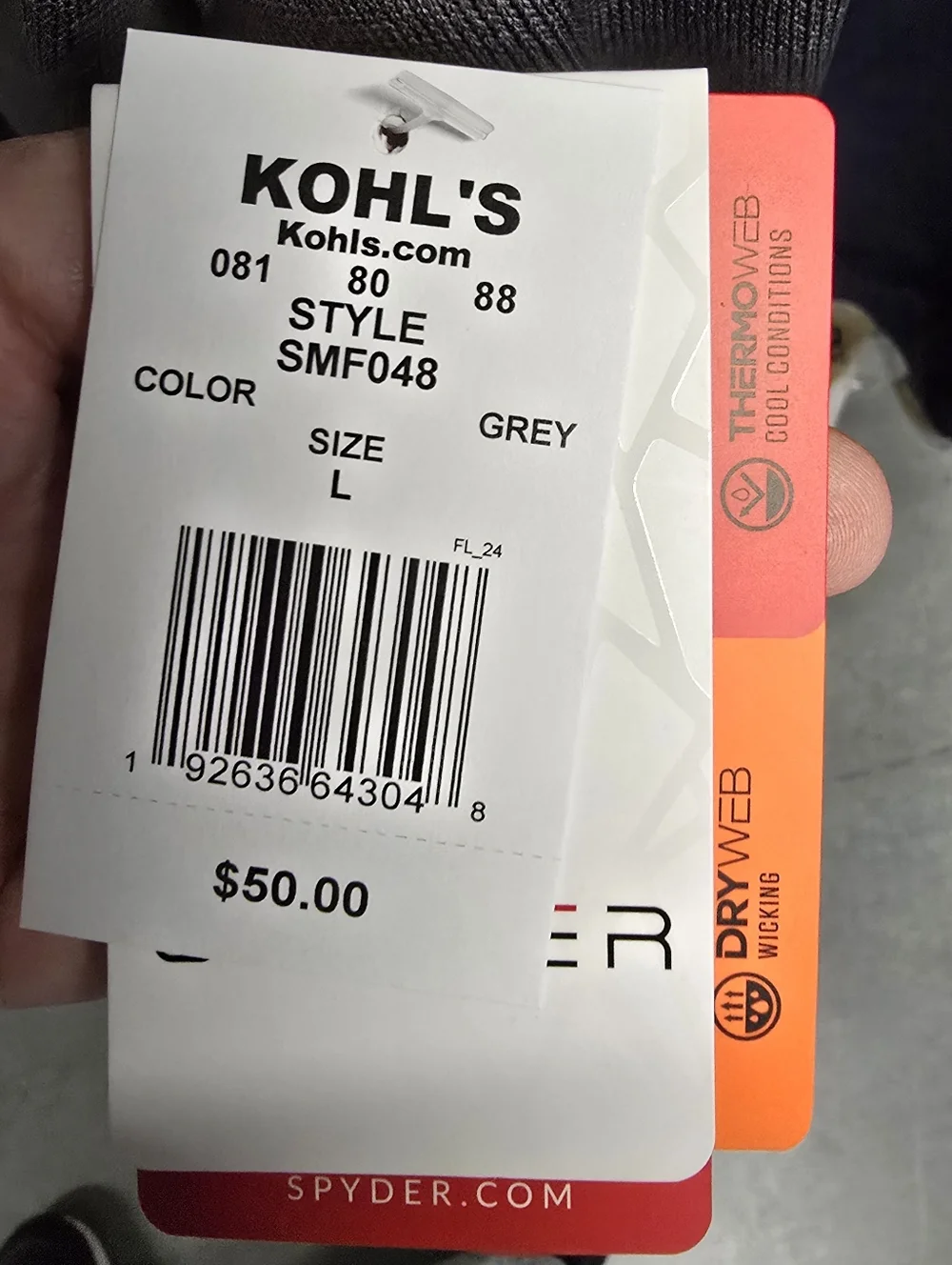 Spyder Men's Charcoal Gray Performance Quarter-Zip - Picture 7 of 10